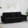 Canapé à 3 places Noir 180 cm Velours 628564628564