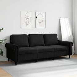 Canapé à 3 places Noir 180 cm Velours 628564628564