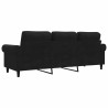 Canapé à 3 places Noir 180 cm Velours 628564628564