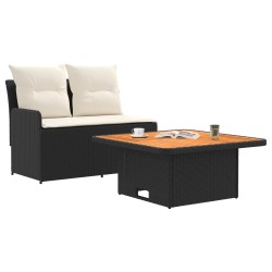Canapé de jardin avec accoudoirs et table relevable 2 Pièce 628565628565
