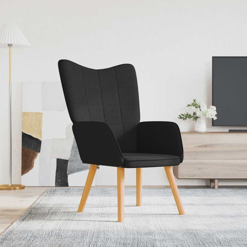 Chaise de relaxation Noir Tissu 628567628567