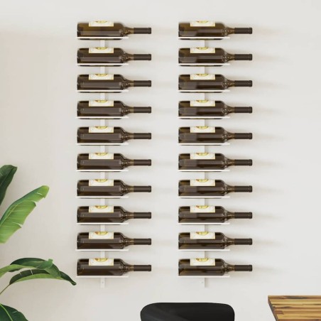 Casier à vin mural pour 10 bouteilles 2 pcs Blanc Métal 628569628569