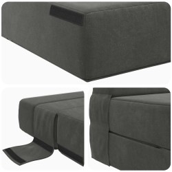 Canapé-lit pliable Gris foncé 70 x 72 x 60 cm Tissu 628570628570