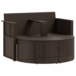Canapé de jardin Marron et rouge 168 x 168 x 180 cm polyrotin 628571628571
