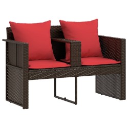 Canapé de jardin Marron et rouge 168 x 168 x 180 cm polyrotin 628571628571