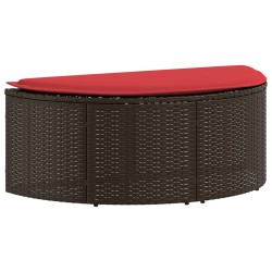 Canapé de jardin Marron et rouge 168 x 168 x 180 cm polyrotin 628571628571