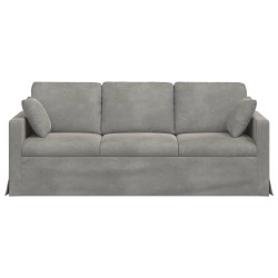 Canapé Gris clair 198 x 78 x 80 cm Velours 628574628574