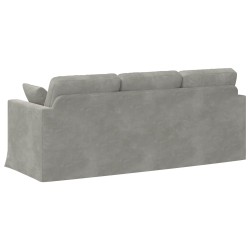 Canapé Gris clair 198 x 78 x 80 cm Velours 628574628574