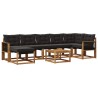 Ensemble de canapés d'extérieur 8 pcs Naturel et noir 628576628576