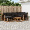 Ensemble de canapés d'extérieur 7 pcs Naturel et noir 628577628577