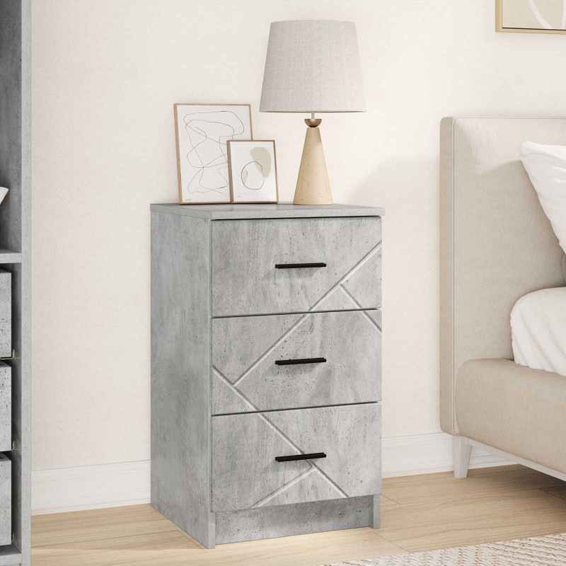 Cabinet de chevet Gris béton 38 x 38 x 66 cm Bois d'ingénierie 628588628588