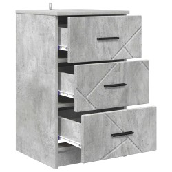 Cabinet de chevet Gris béton 38 x 38 x 66 cm Bois d'ingénierie 628588628588