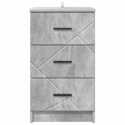 Cabinet de chevet Gris béton 38 x 38 x 66 cm Bois d'ingénierie 628588628588