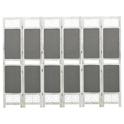 Cloison de séparation 6 panneaux Gris 210x165 cm Tissu 628593628593