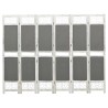 Cloison de séparation 6 panneaux Gris 210x165 cm Tissu 628593628593