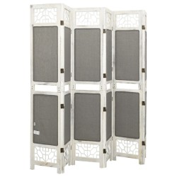 Cloison de séparation 6 panneaux Gris 210x165 cm Tissu 628593628593