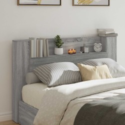 Cabinet de Tête de Lit avec LED Gris Sonoma Bois d'ingénierie 628595628595
