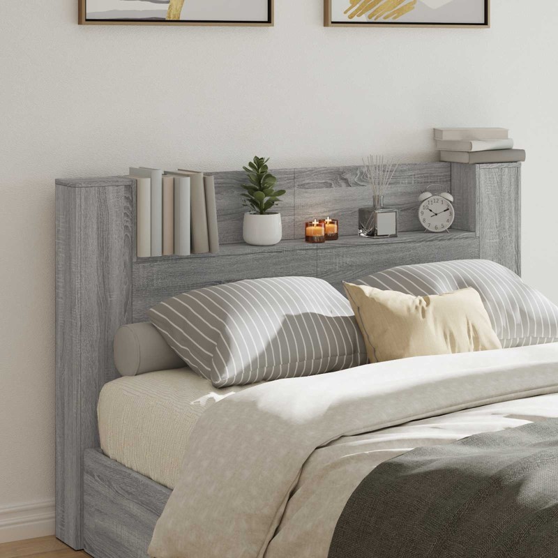 Cabinet de Tête de Lit avec LED Gris Sonoma Bois d'ingénierie 628595628595
