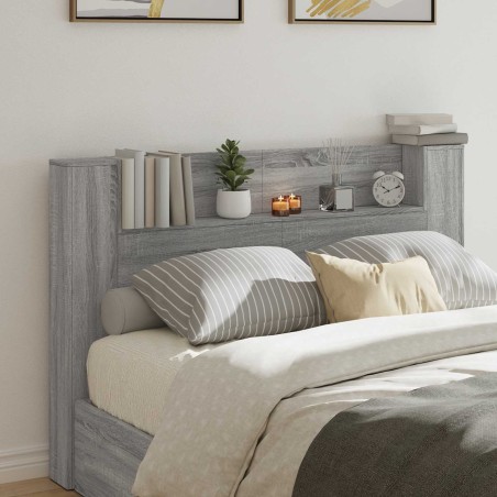 Cabinet de Tête de Lit avec LED Gris Sonoma Bois d'ingénierie 628595628595