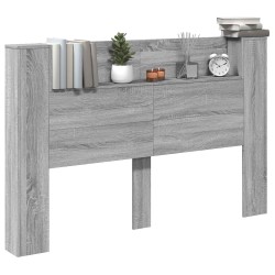 Cabinet de Tête de Lit avec LED Gris Sonoma Bois d'ingénierie 628595628595