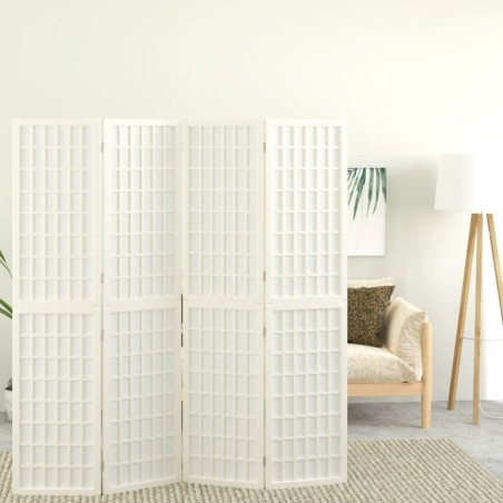 Cloison de séparation pliable 4 panneaux 160x170 cm Blanc 628598628598