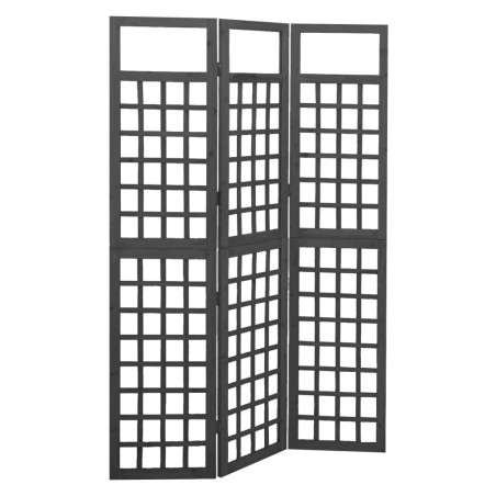 Cloison de séparation à 3 panneaux Bois de pin Noir 121x180 cm 628599628599