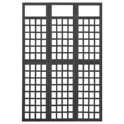 Cloison de séparation à 3 panneaux Bois de pin Noir 121x180 cm 628599628599