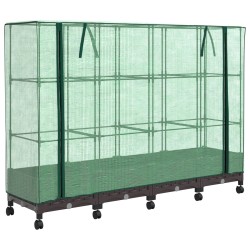 Jardinière de jardin avec couverture de serre et roues 4 pc PP 628613628613
