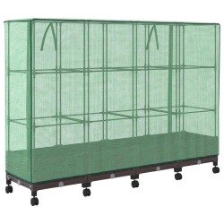 Jardinière de jardin avec couverture de serre et roues 4 pc PP 628613628613