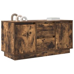 Meuble TV avec lumières LED chêne fumé 100x41x50 cm 628616628616