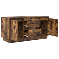 Meuble TV avec lumières LED chêne fumé 100x41x50 cm 628616628616