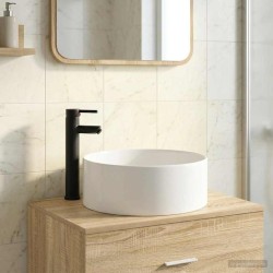 Lavabo de salle de bains Noir Mat 40,5 x 40,5 x 15,5 cm métal 628618628618