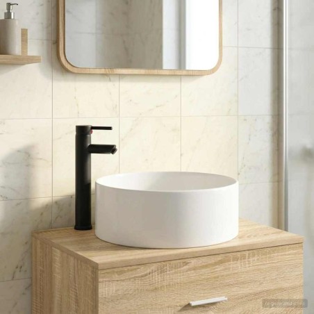 Lavabo de salle de bains Noir Mat 40,5 x 40,5 x 15,5 cm métal 628618628618