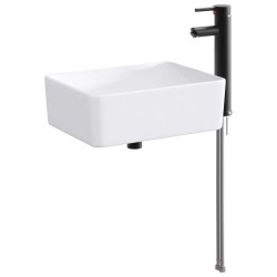 Lavabo de salle de bains Noir Mat 40,5 x 30,5 x 13 cm métal 628619628619