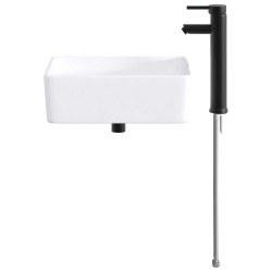 Lavabo de salle de bains Noir Mat 40,5 x 30,5 x 13 cm métal 628619628619