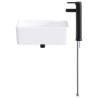 Lavabo de salle de bains Noir Mat 40,5 x 30,5 x 13 cm métal 628619628619