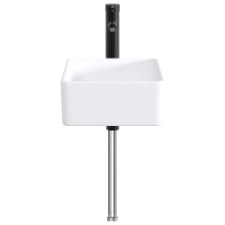 Lavabo de salle de bains Noir Mat 40,5 x 30,5 x 13 cm métal 628619628619