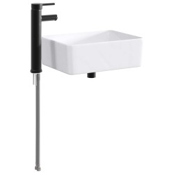 Lavabo de salle de bains Noir Mat 40,5 x 30,5 x 13 cm métal 628619628619