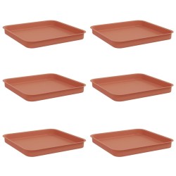 Plateau carré à fleurs 6 pcs Rouge brique 25,5 x 25,5 x 2,5 cm 628620628620