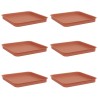 Plateau carré à fleurs 6 pcs Rouge brique 25,5 x 25,5 x 2,5 cm 628620628620