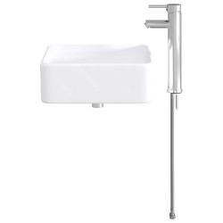 Lavabo de salle de bains Chrome 36,5 x 36,5 x 13 cm métal 628621628621