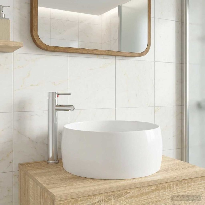 Lavabo de salle de bains Chrome 38,5 x 38,5 x 16 cm métal 628623628623
