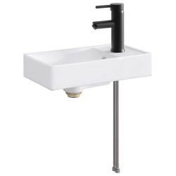 Lavabo de salle de bains Noir Mat 40,5 x 22,5 x 11,5 cm métal 628625628625