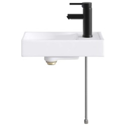 Lavabo de salle de bains Noir Mat 40,5 x 22,5 x 11,5 cm métal 628625628625