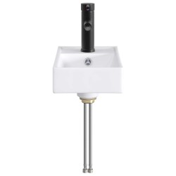 Lavabo de salle de bains Noir Mat 40,5 x 22,5 x 11,5 cm métal 628625628625