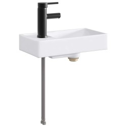 Lavabo de salle de bains Noir Mat 40,5 x 22,5 x 11,5 cm métal 628625628625
