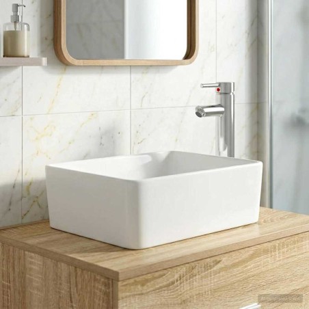 Lavabo de salle de bains Chrome 40,5 x 30,5 x 13 cm métal 628627628627