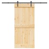 Porte coulissante NARVIK Naturel et noir 95 x 210 cm (213,5 cm) 628629628629