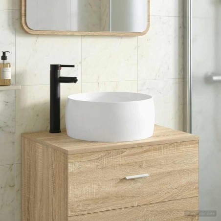 Lavabo de salle de bains Noir Mat 38,5 x 38,5 x 16 cm métal 628638628638