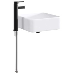 Lavabo de salle de bains Noir Mat 36,5 x 36,5 x 13 cm métal 628639628639
